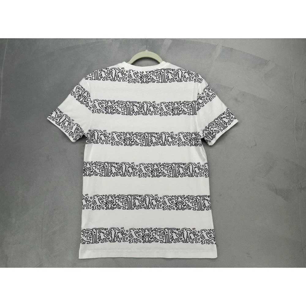 Lacoste x Keith Haring T-Shirt Mens Small White Graphic Art Tee FA10619